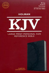 KJV Large Reference Bible, Charcoal Leather Touch