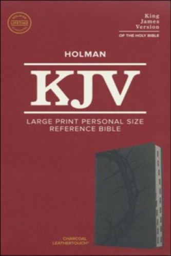 KJV Large Print Reference Bible, Charcoal Leather Touch, Indexed