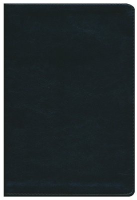 CSB Giant Print Center-Column Reference Bible, Black Leather Touch
