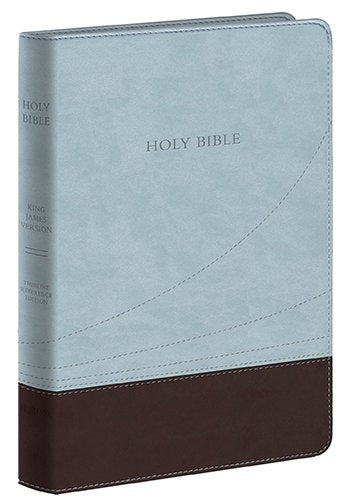 KJV Large Thinline Reference Bible, Blue & Chocolate Softcover