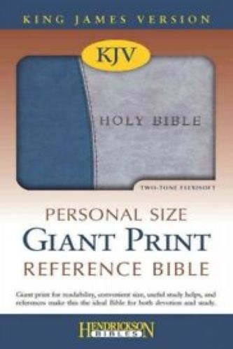 KJV Giant Print Reference Bible, Blue/Grey Softcover