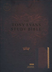 CBS Tony Evans Study Bible Indexed Black/Brown Leather Touch