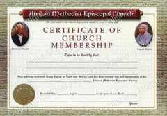 AME Certificate of Church Membership