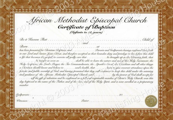 AME Certificate of Church Membership Spirit Filled Christian Bookstore AME Certificate of Church Membership Spirit Filled Christian Bookstore