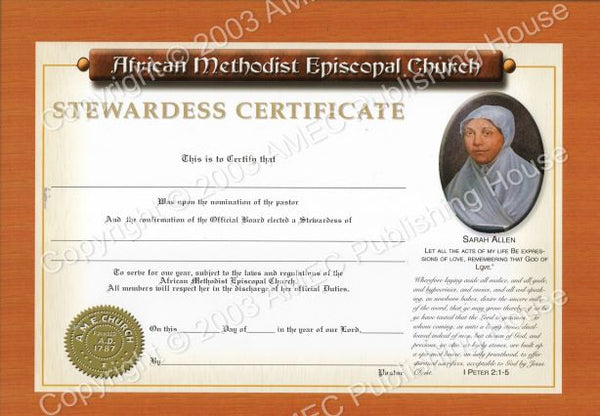 AME Stewardess Certificate